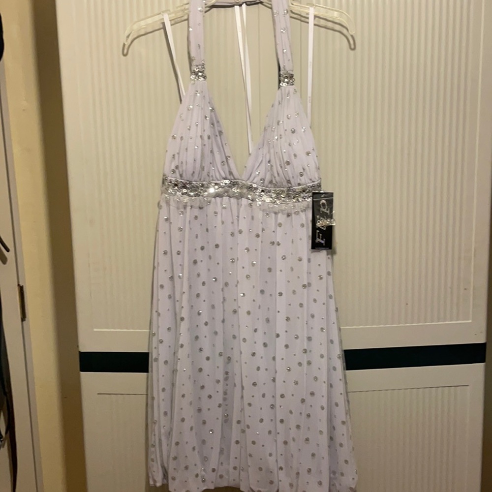 Flip Strapless Silver evening dress